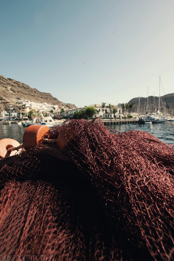 Gran Canaria - Puerto de Mogan Foto von Gran Canaria Puerto de Mogan Fischernetz